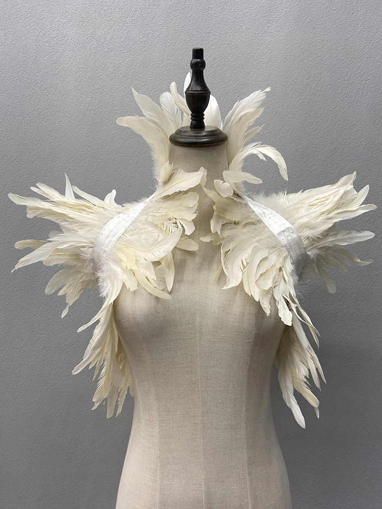 Châle de ixde Mariage pour Femme et Enfant, Robe, Cape, Écharpe Blanche, Plumes de Cosplay, Snood d'Halloween, Style Gothique, Fourrure, Y2k
