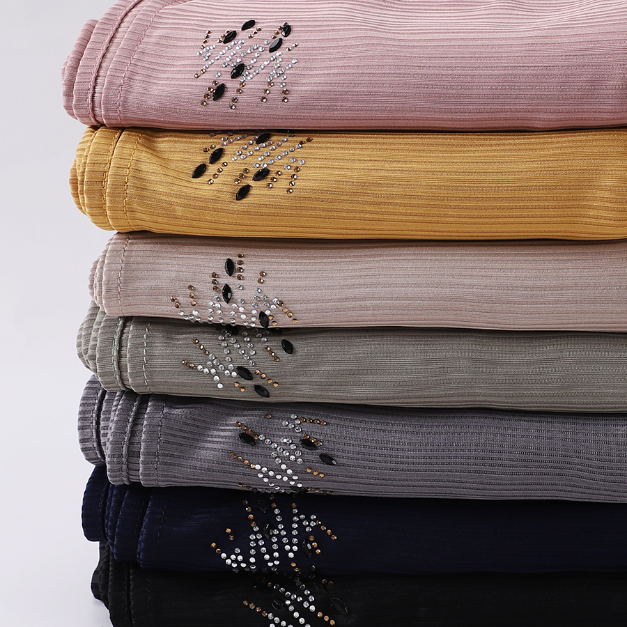 Écharpe de lit en jersey Hijab avec paillettes brillantes, châles musulmans, écharpe de sauna islamique, doux et respirant