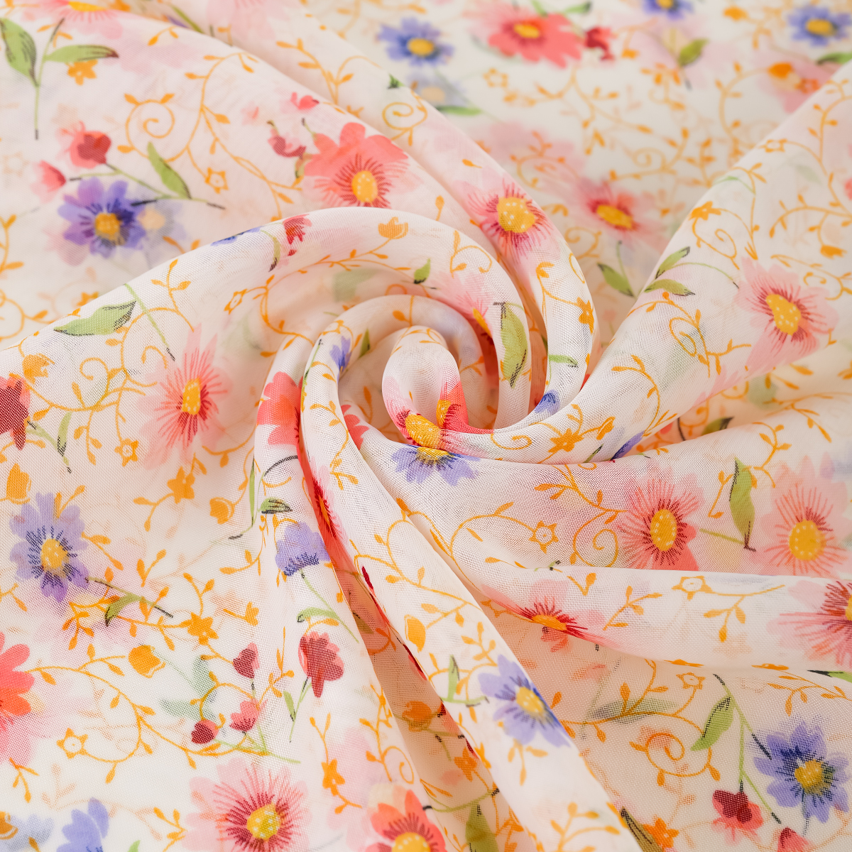 Écharpe d'été imprimée florale, châle léger et élégant en mousseline de soie, serviette de protection solaire pour voyage et plage, bandeau Turban à la mode