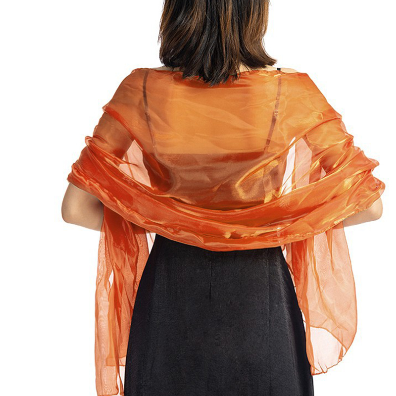 Longue écharpe transparente de couleur unie pour femme, châle d'ombre pour robe de soirée de mariage, demoiselle d'honneur, T58