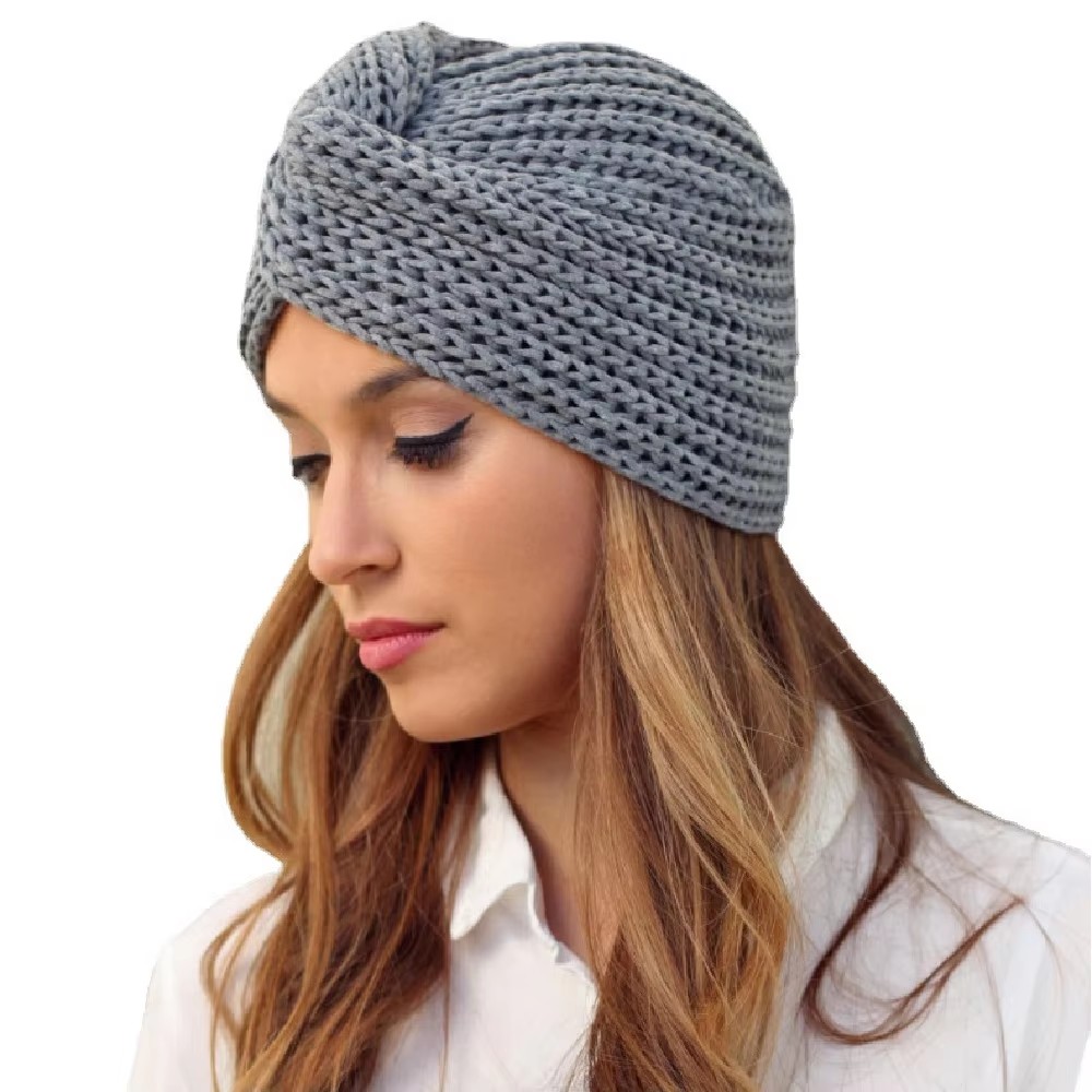 Chapeau Turban tricoté pour femmes, bohémien, cachemire, tête enveloppante croisée, Bonnet en laine indienne