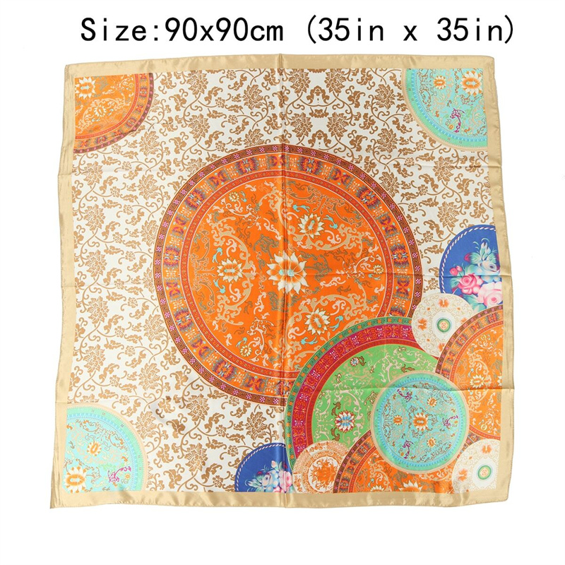 Hip Hop Hijab écharpe femmes imprimer Foulard carré Satin soie foulards châles et enveloppes dame Pashmina Bandana 2024