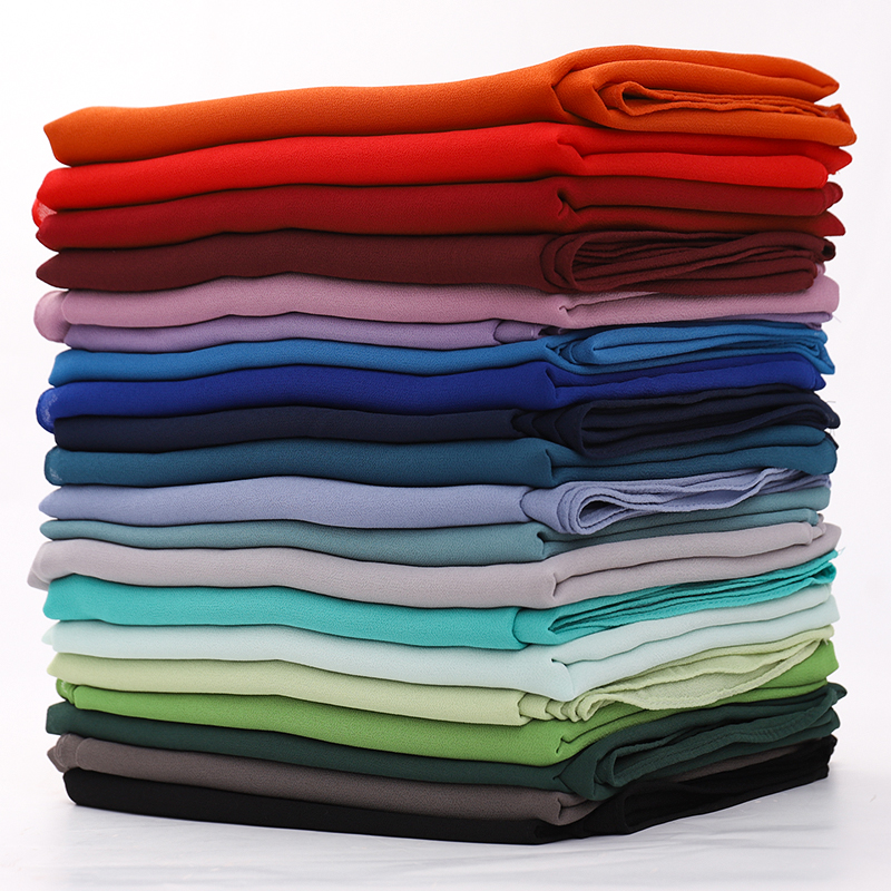 Ramadan mousseline de soie Hijab écharpe 72*175 cm couleur unie mode musulmane châle foulards pour femmes Islam chapeaux dames foulards voile