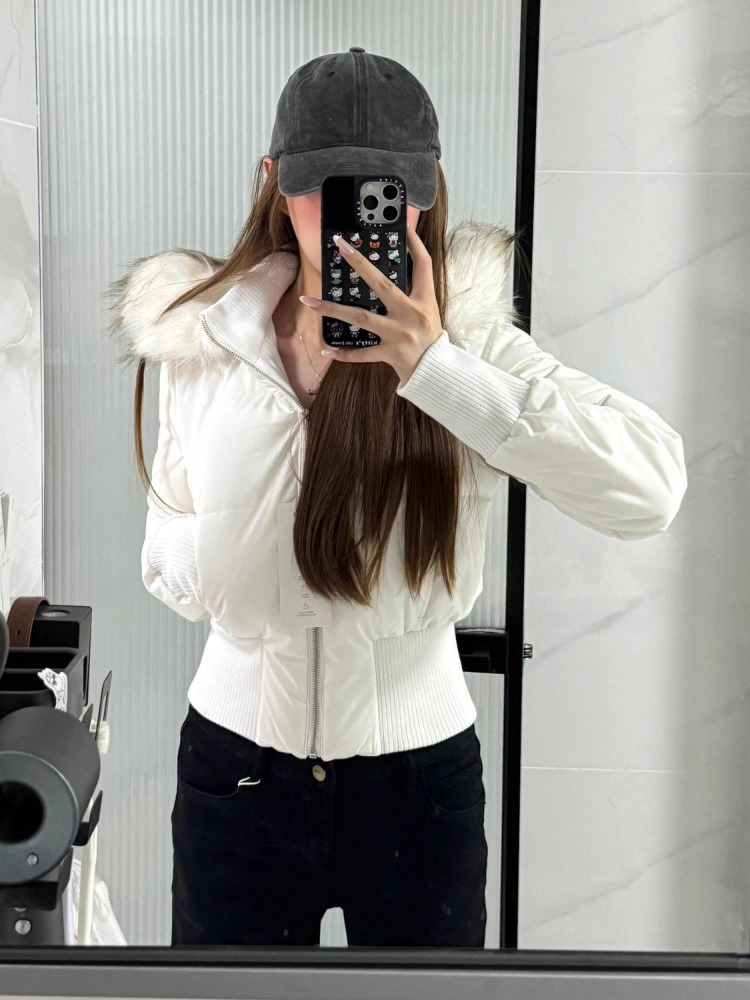 Manteau d'hiver chaud pour femme, veste courte matelassée à capuche en fourrure, parka coupe-vent streetwear, veste rembourrée en coton tendance