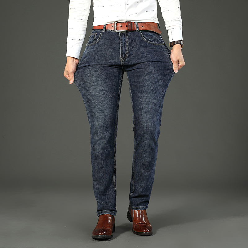 Jean Classique Business Casual pour Hommes, Nouvelle Mode 2026, Bleu, Coupe Slim, Denim Stretch, Pantalon Long, Vêtements Masculins