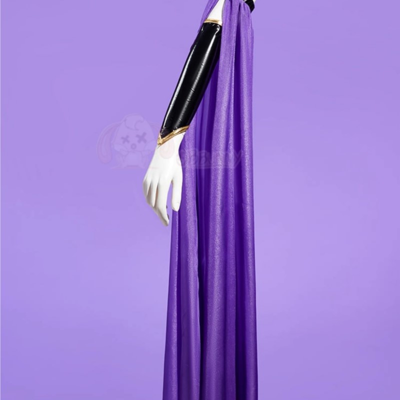 AWitch Banquet violet danseuse robe en cuir PU à capuche sorcière Cosplay Costume femme tenue gothique Sexy noir licou dos nu Costume