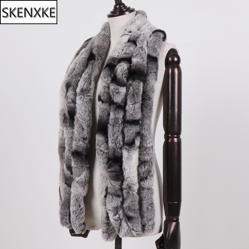 Écharpe en vraie fourrure de lapin Rex pour femme, 100% naturelle et douce, pour l'hiver