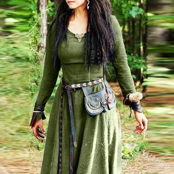 Robe médiévale pour femmes, robe longue à manches longues, robe de fée vintage, robe elfique, robe de la Renaissance, vêtements celtiques, vêtements vikings, vêtements gothiques, robe de bal fantastique