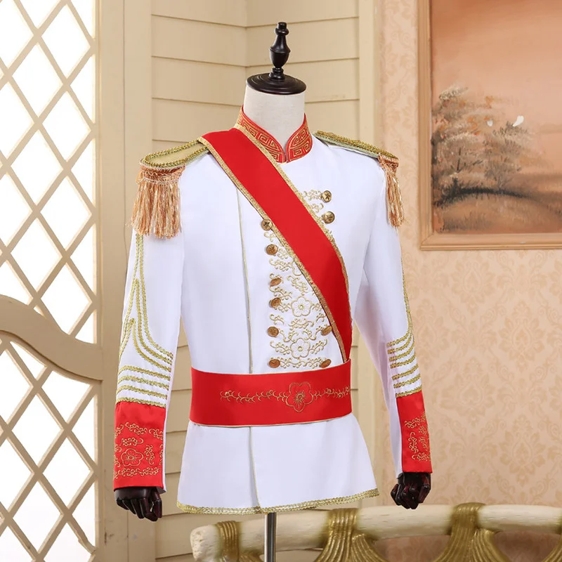 Costume de mariage royal Prince Guard William pour hommes, veste, manteau, uniforme d'Halloween, épaulette, tenue de carnaval, olympiques blazer pour adultes