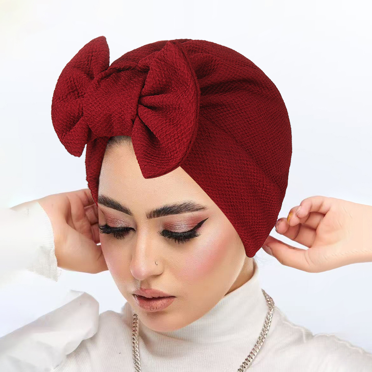 Nouveau femmes nœud noué Turban indien chapeau musulman Hijab Bonnet perte de cheveux foulard chimio casquette chapeaux Bandanas Turbante Mujer