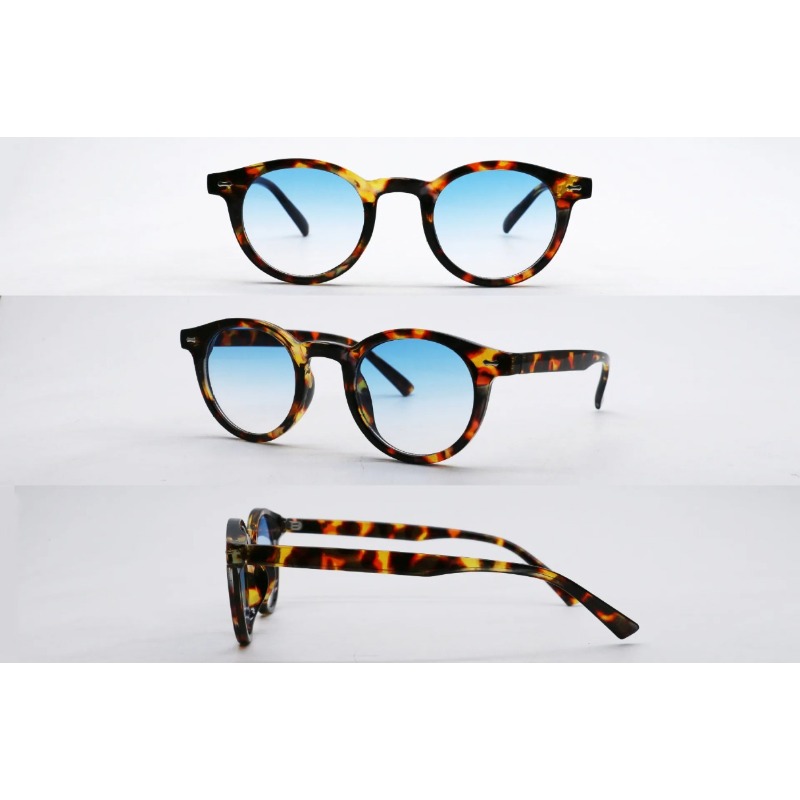 Nouvelles lunettes de soleil rondes vintage pour hommes et femmes, de luxe, avec rivets, anti-reflets, petites lunettes dégradées, pour le voyage