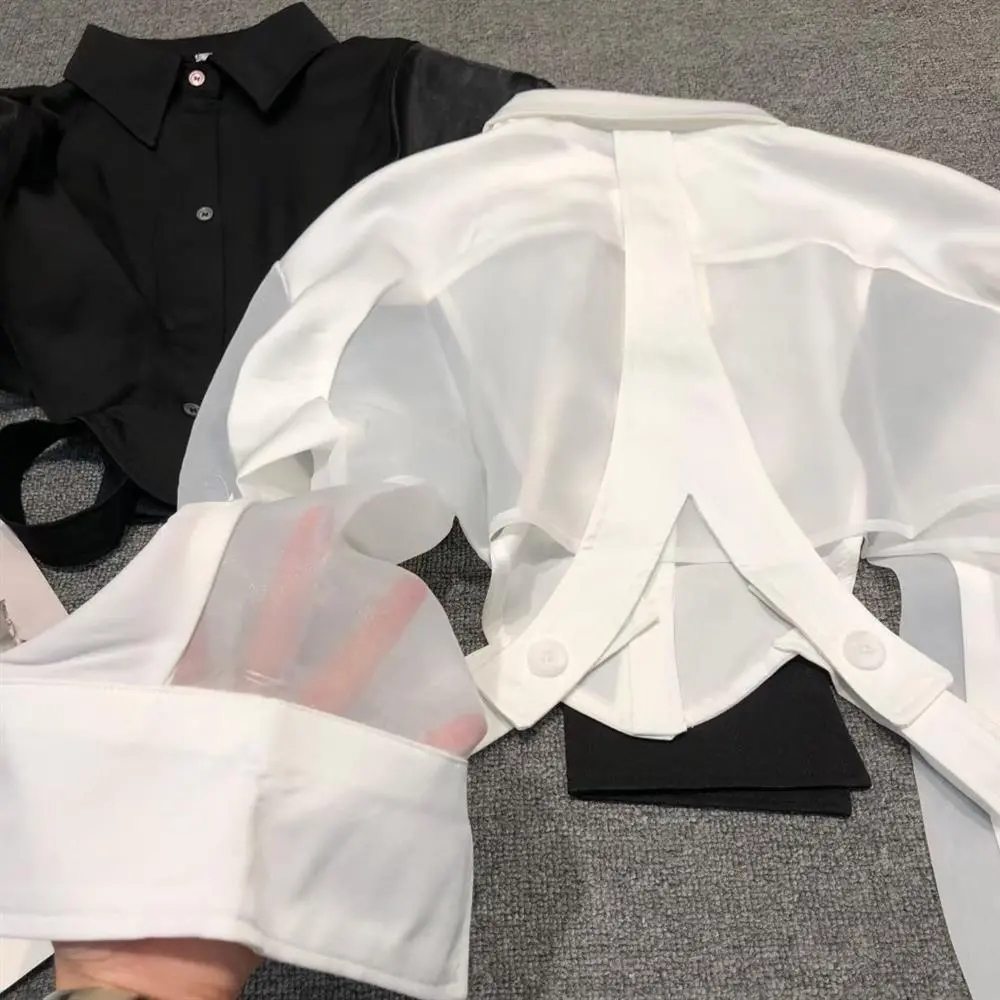 Sheer adt-Chemises d'été chics pour femmes, résistant au soleil, coupe courte, sexy, mode ulzzang, streetwear décontracté, assressenti, esthétique