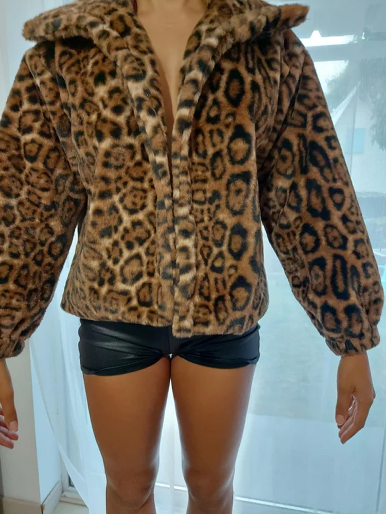 Décontracté vêtements d'extérieur amples automne hiver femme hauts nouvelle mode imprimé léopard femmes manteaux vestes Cardigan vêtements