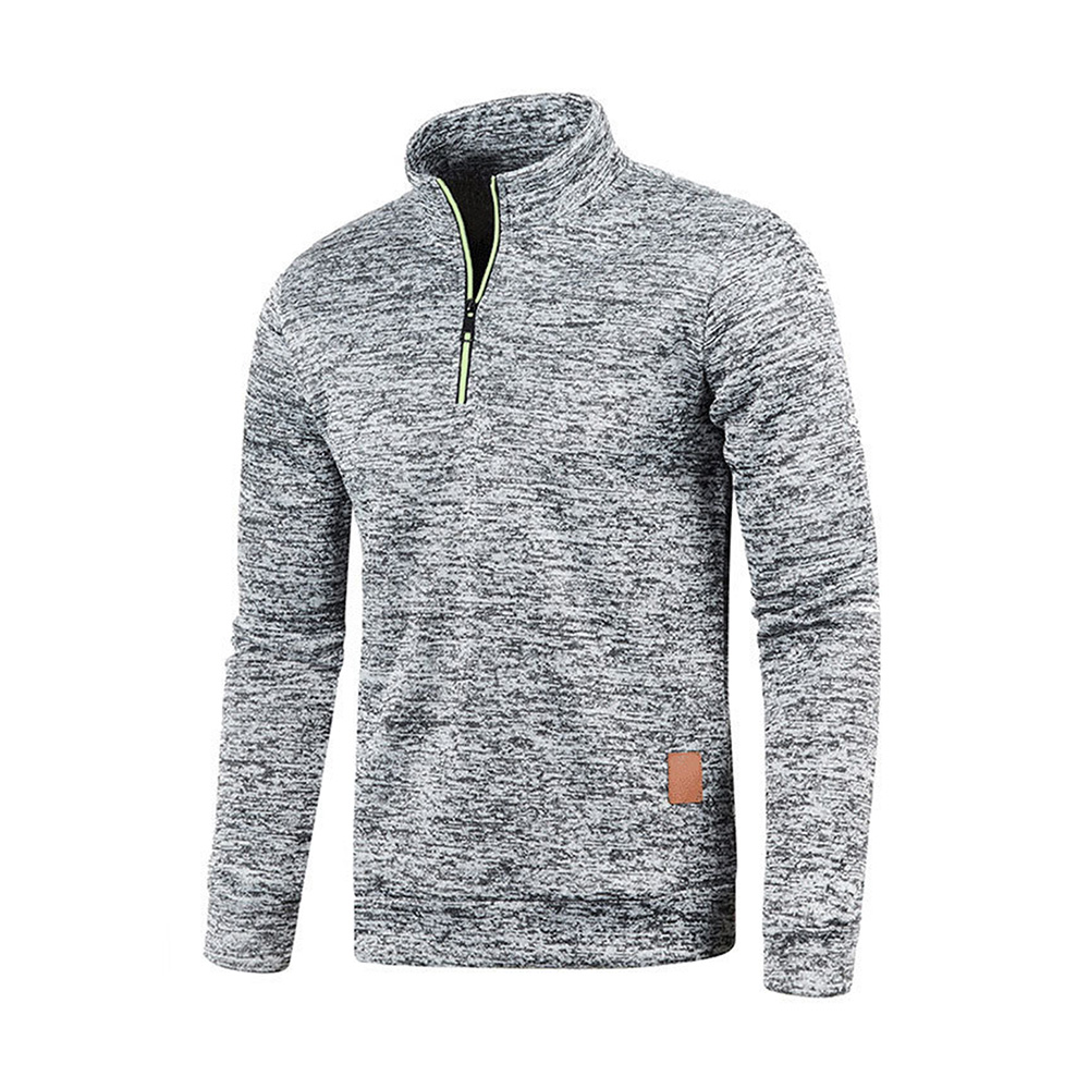 Pull à col roulé avec fermeture éclair pour homme, sweat-shirt d'extérieur, pull à demi-fermeture éclair, vêtements solides, PVD, printemps, automne