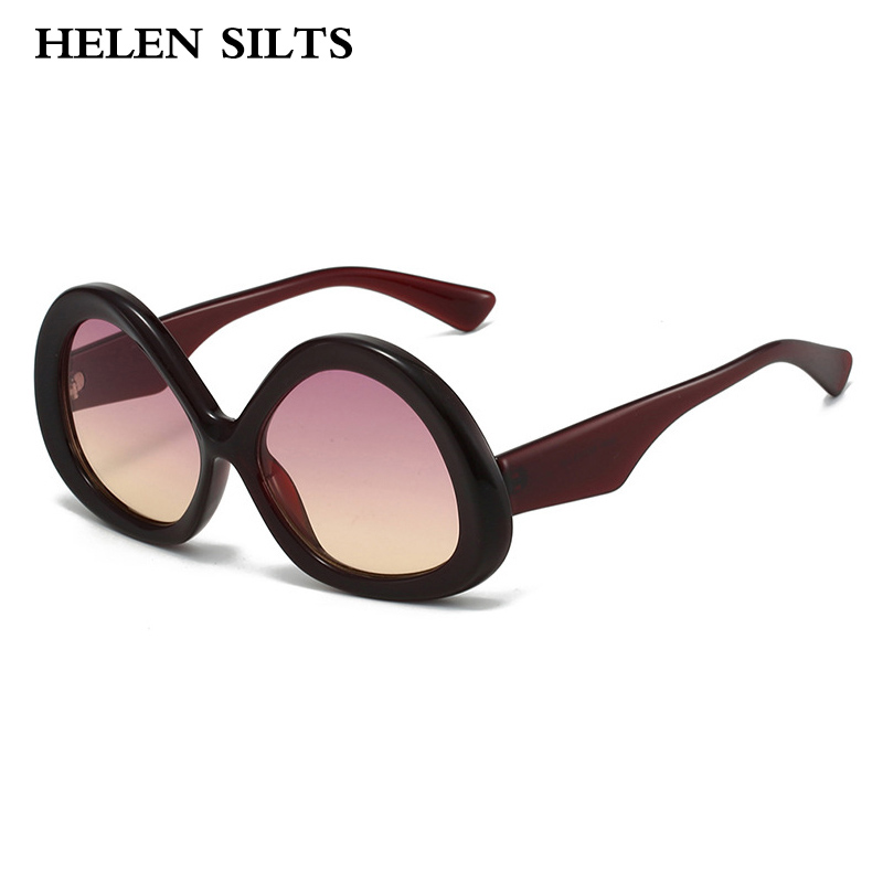 Lunettes de soleil ovales Vintage pour femmes et hommes, dégradé, marque de luxe de styliste, Punk populaire et élégant, grande monture, UV400