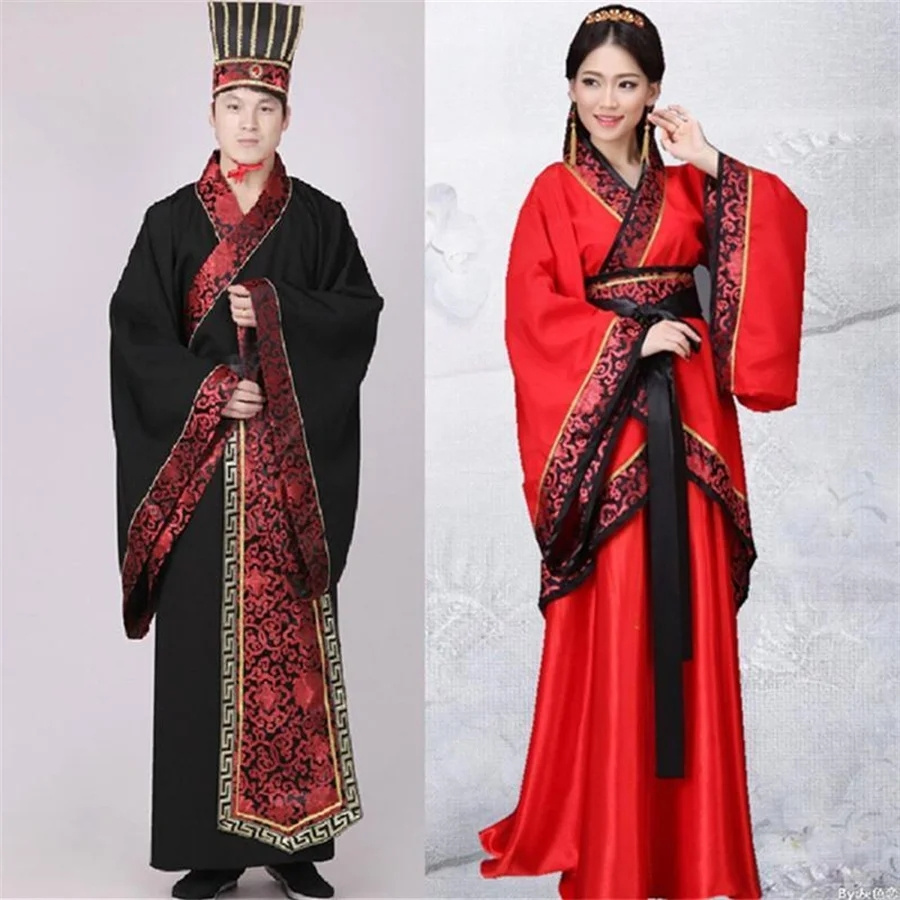 Robe traditionnelle chinoise Hanfu, ensemble de vêtements de Festival ancien pour femmes et hommes, robe de spectacle de danse folklorique à manches longues