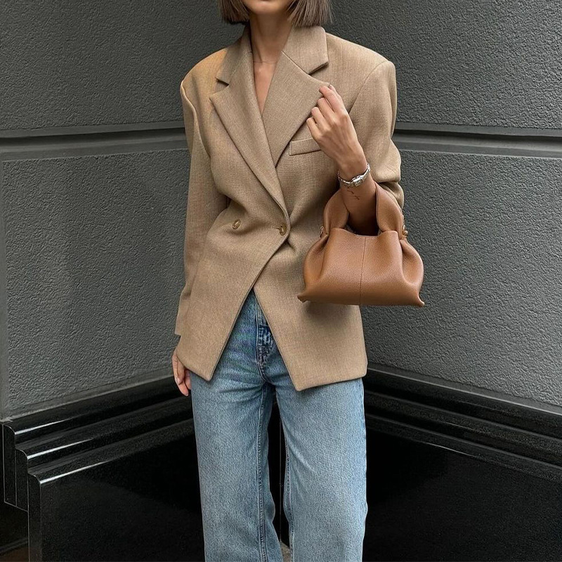 Veste de costume pour femmes, Blazer de couleur unie, à la mode, élégant, fin, professionnel, vêtements d'extérieur de bureau, nouvelle collection automne hiver 2025