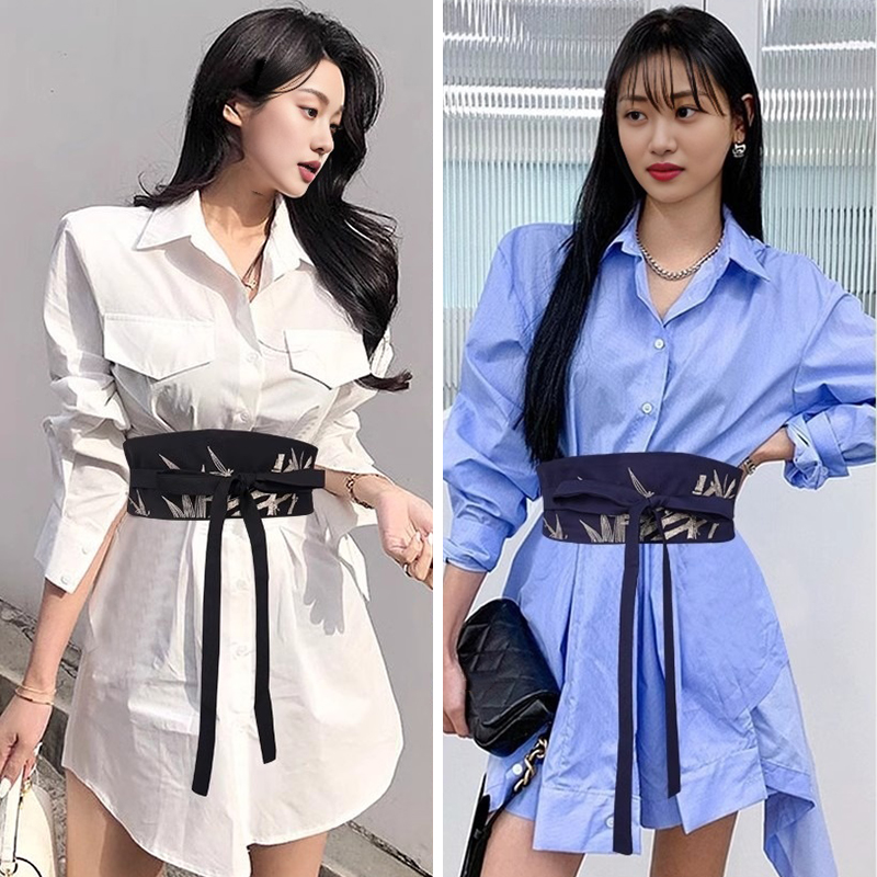 Ceinture brodée rétro, Kimono japonais Yukata, ceinture de taille auto-cravate, ceinture enveloppante, robe Hanfu traditionnelle chinoise, Corset décoratif