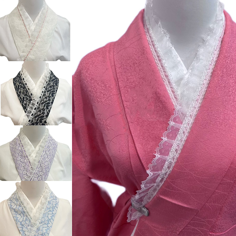 Faux col de kimono japonais pour femmes, décor de soutien, patchwork, dentelle, doublure de col, traditionnel, été, entrée, accessoires