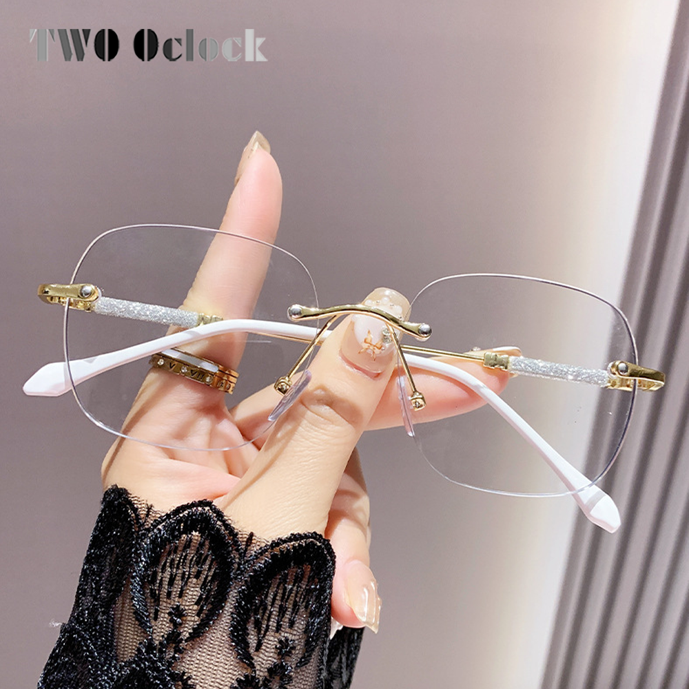 Lunettes de soleil photochromiques pour femmes, verres de Prescription sans bords, verres optiques gradués, lunettes transparentes moins