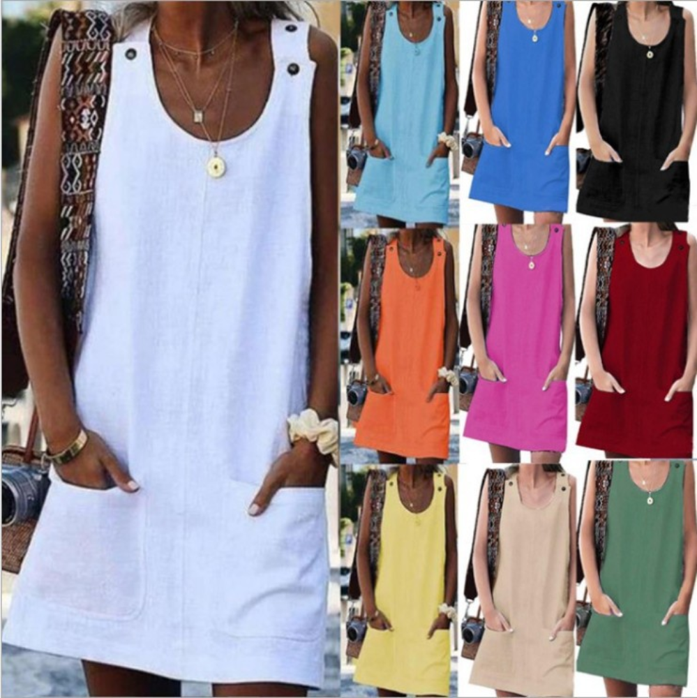 Robe d'Été en Coton et Lin pour Femme, Streetwear Décontracté, Vintage, Élégant, Y2k, Nouvelle Collection