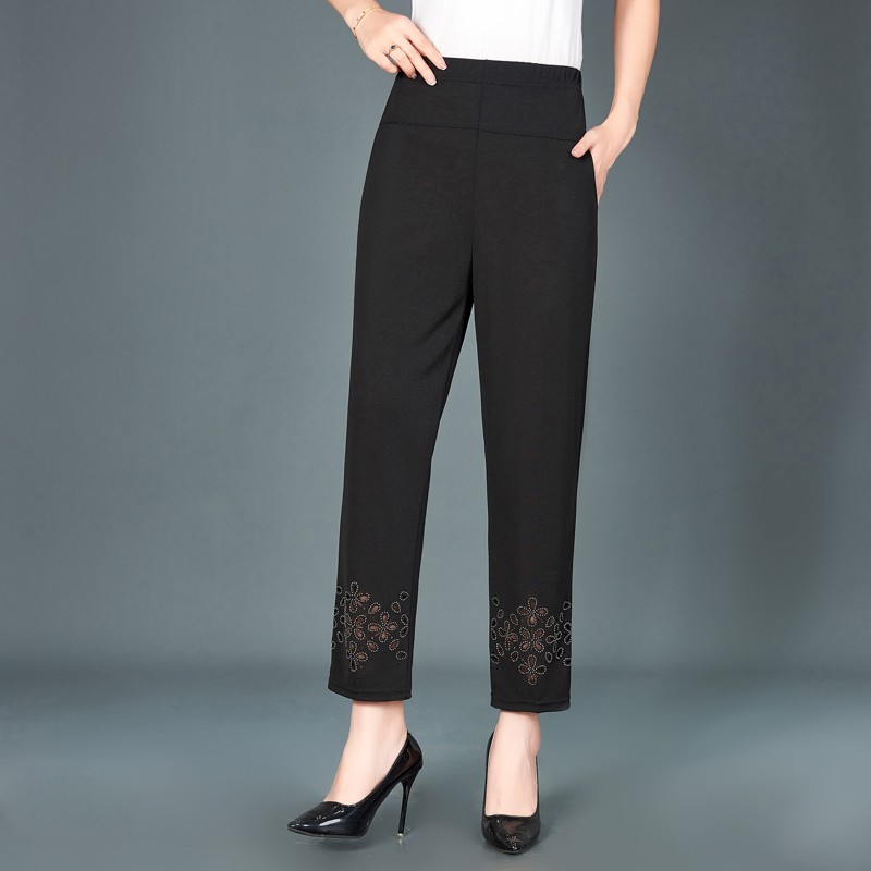 Été femmes pantacourt pour femmes évider Pantalon Femme taille haute noir Pantalon court décontracté Baggy Pantalon