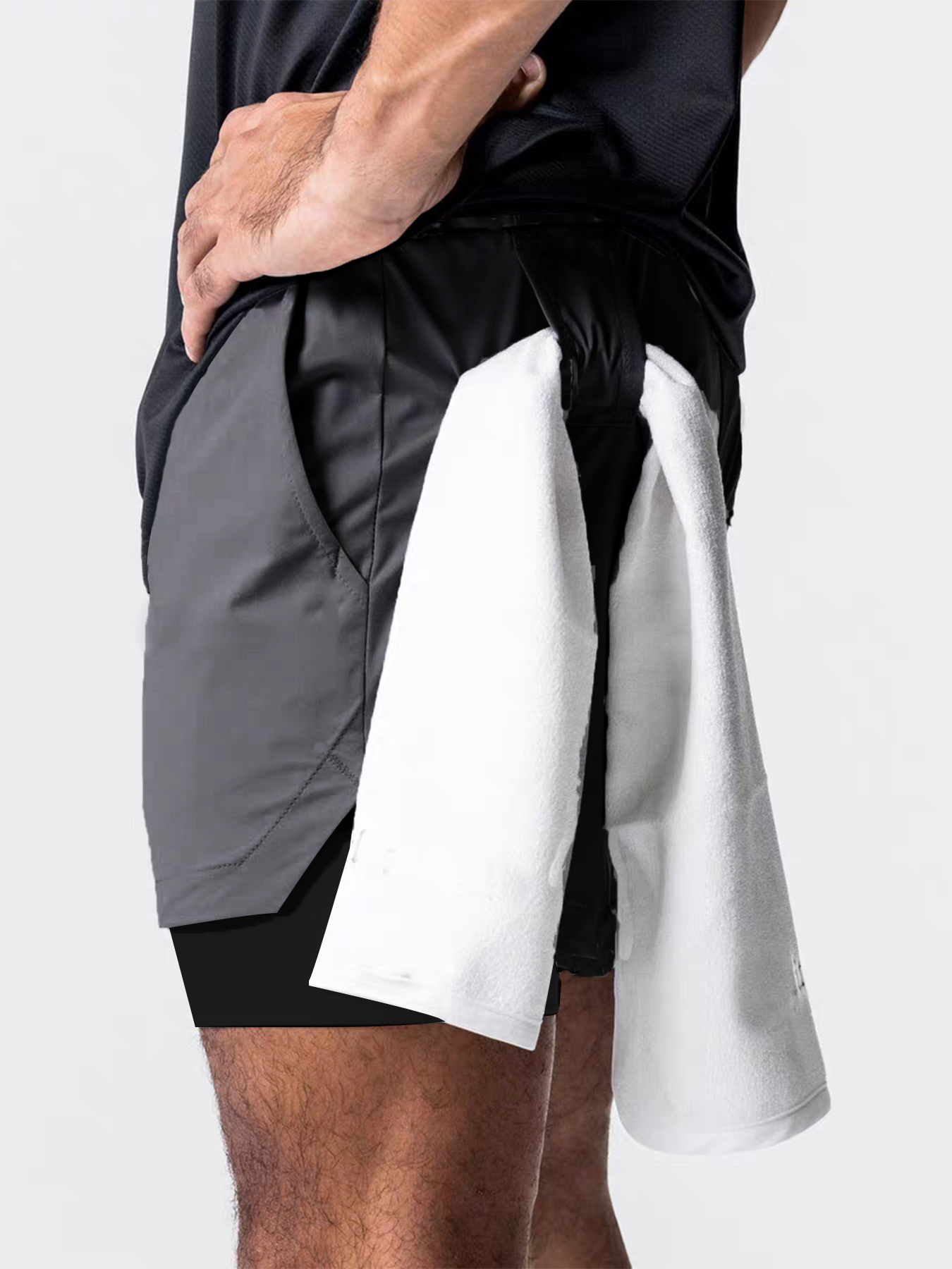 Objectifs de sport pour hommes, double couche, séchage rapide quart, basket-ball élastique, équipement d'entraînement de course, fitness pour squat profond