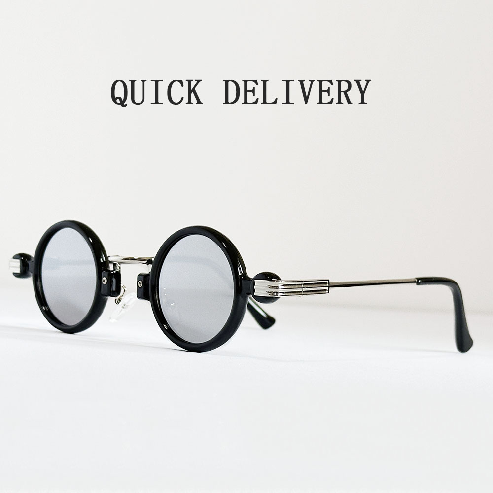 Petites lunettes de soleil rondes punk pour hommes et femmes, lunettes de soleil rétro, lunettes de mode vintage, vacances, steampunk