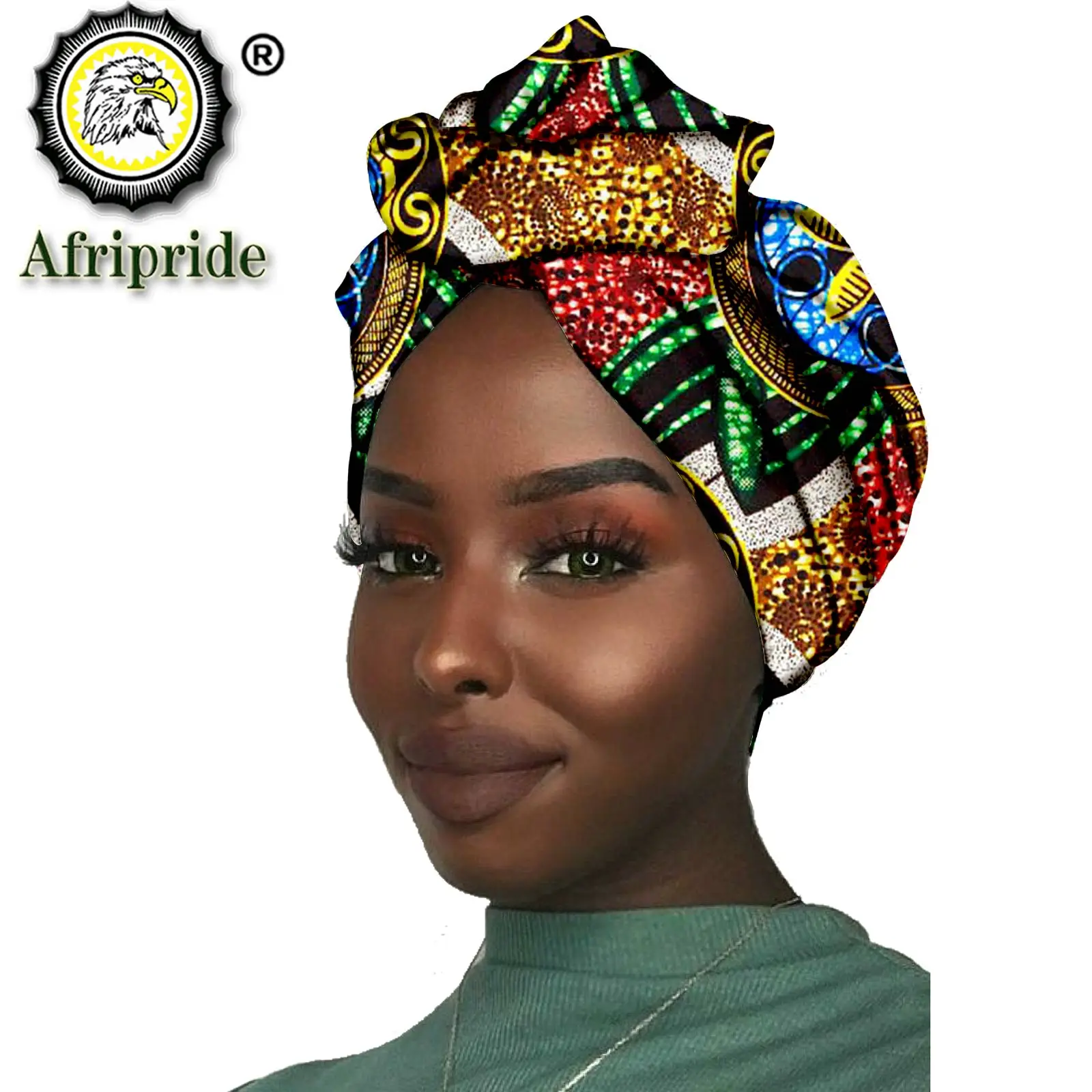 Nouveau foulard africain tendance pour femme en tissu wax de coton, turban traditionnel AFRIPRIDE S001 Pure Wax