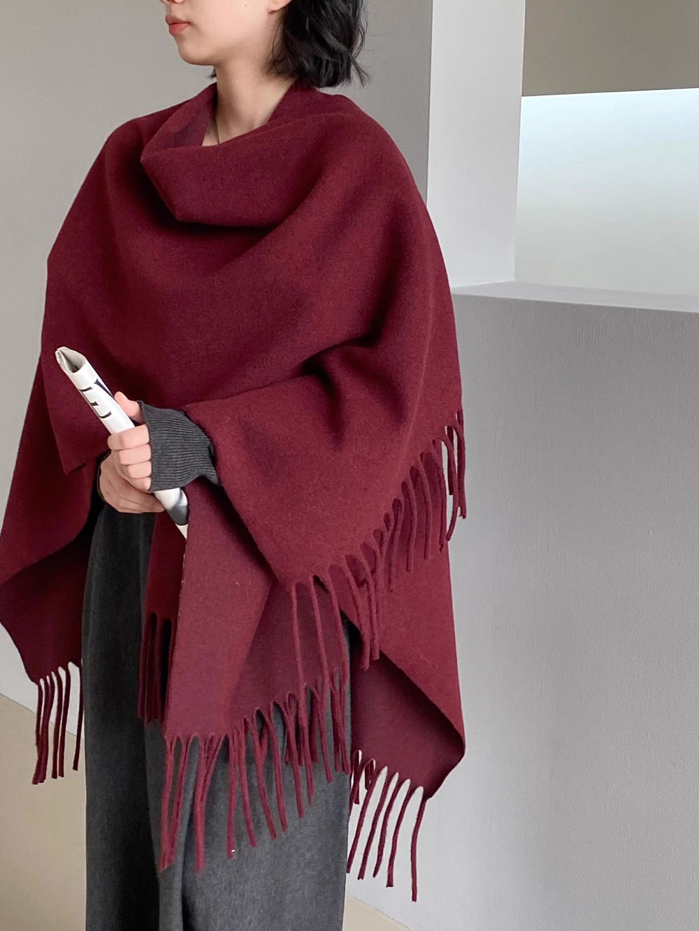 Poncho chaud pour femme, châle ethnique épais à franges, châle de voyage de luxe, écharpe d'extérieur, couverture, étole, hiver