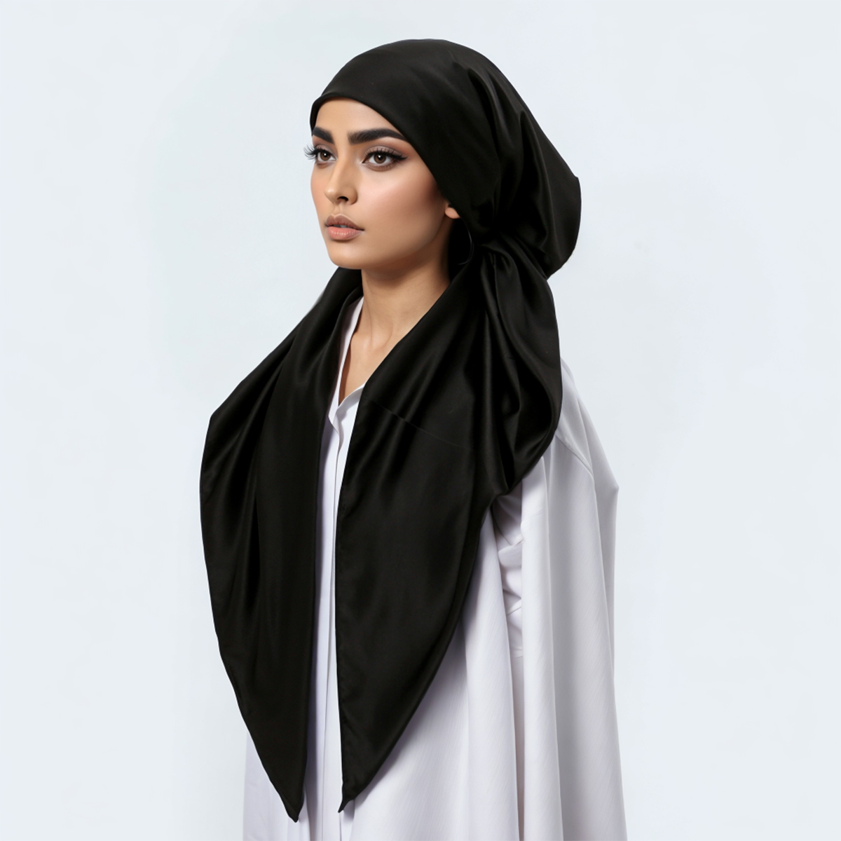 Chapeau Hijab en Satin pour Femme Musulmane, Écharpe Instantanée, Turban Islamique, Bandana, 70x25cm