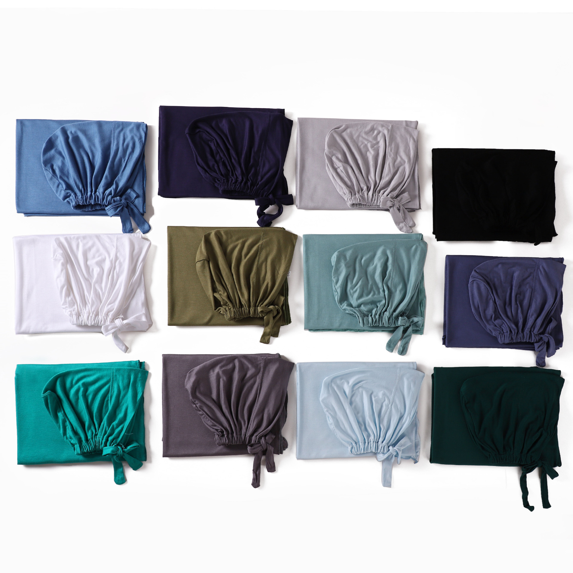 Hijab Modal et maillot réglable, 2 pièces, foulards assortis, châles pour femmes musulmanes, casquette intérieure, Bonnet enveloppant, ensembles islamiques