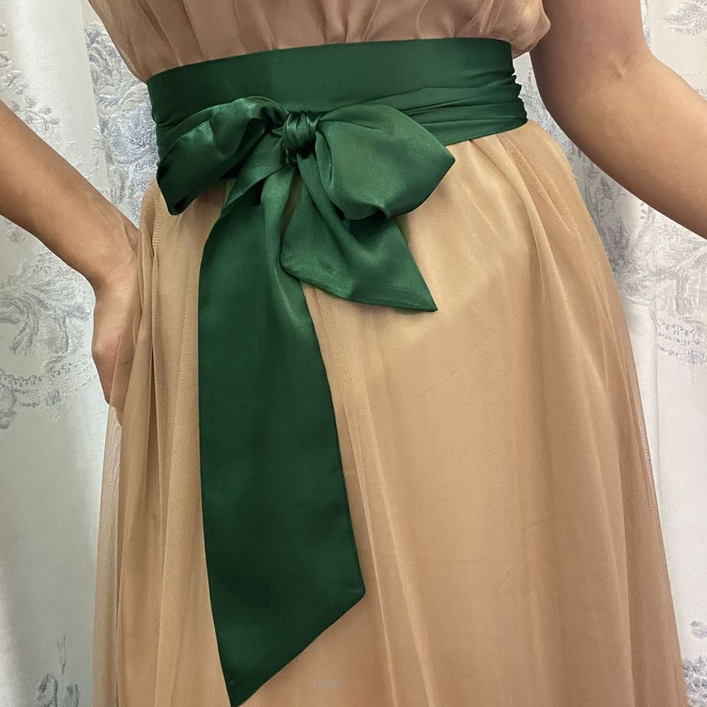 Femmes robe haut nœud papillon ceinture taille nœud Corset Satin soie large taille ceinture tissu ruban Cummerbunds à lacets taille sangle