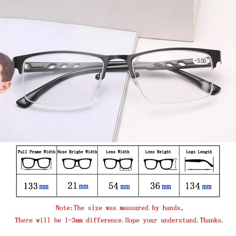 Lunettes de myopie pour hommes, verres ajouré, respirants, pour myopie, pour étudiants, myopie, de 1 à 6