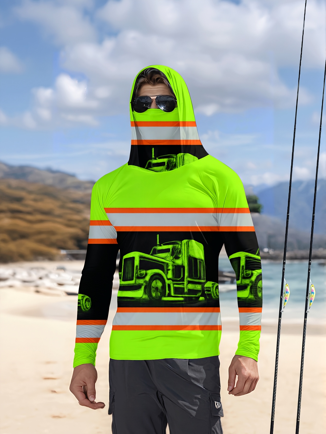 Chemise de pêche à capuche pour hommes, vêtements de pêche à manches longues, t-shirt de pêche, protection UV, vêtements de pêche à séchage rapide