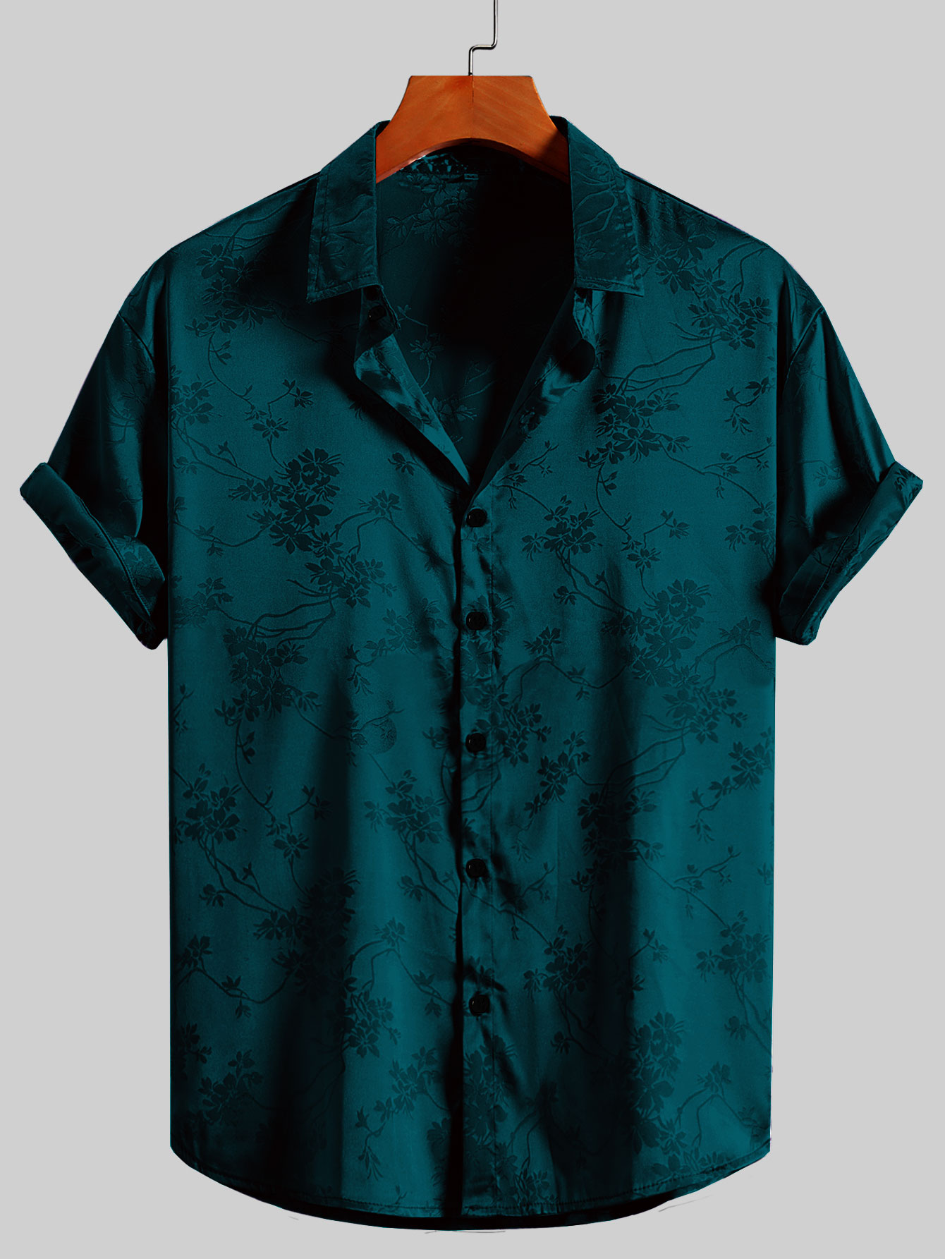 Chemise brodée pour homme, chemise à manches courtes, chemise décontractée d'été, chemise boutonnée pour la plage