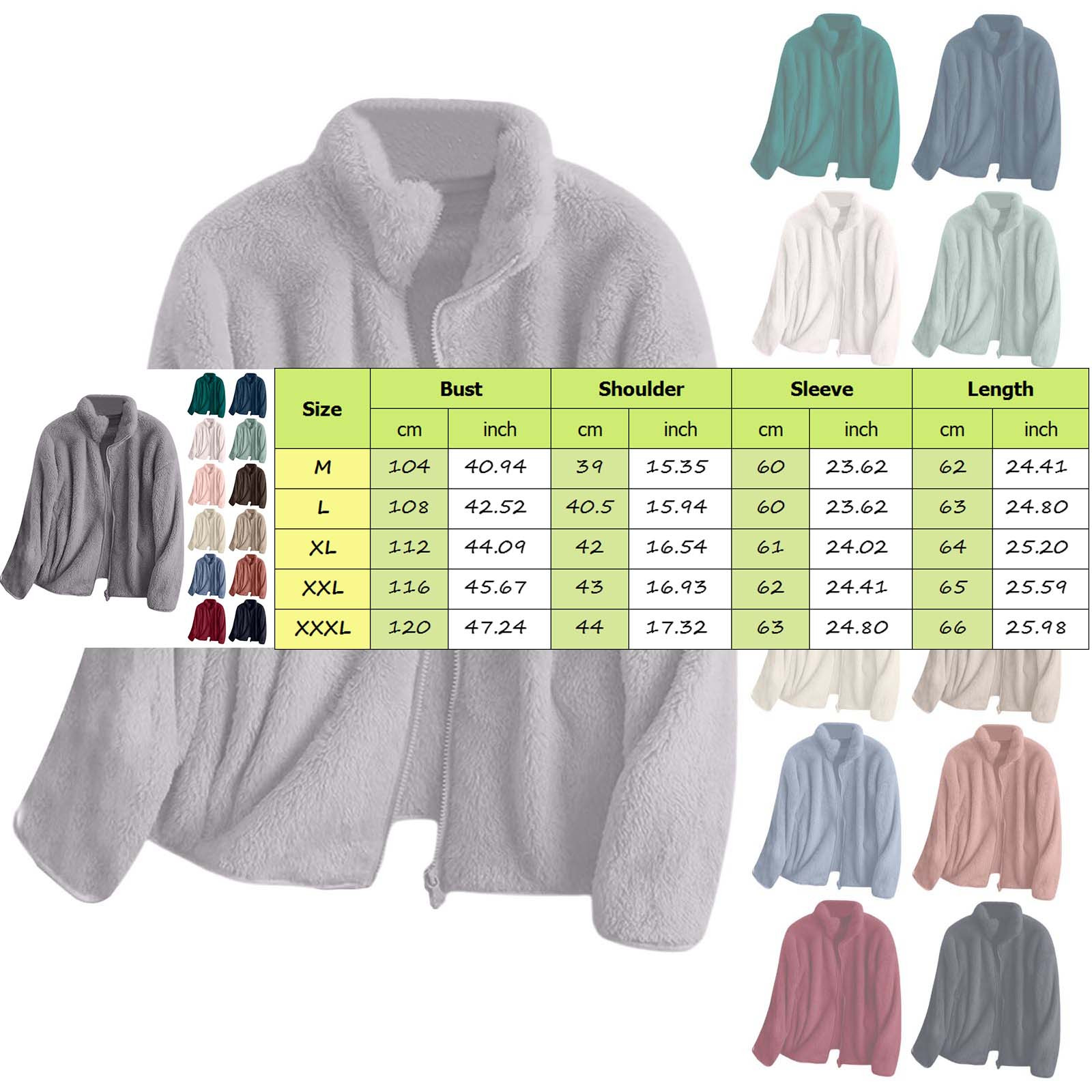 Veste en laine d'agneau avec poches pour femme, veste longue en peluche, fermeture éclair polaire, fermeture éclair chaude, vêtements d'extérieur féminins, cardigan décontracté, sourire, document solide