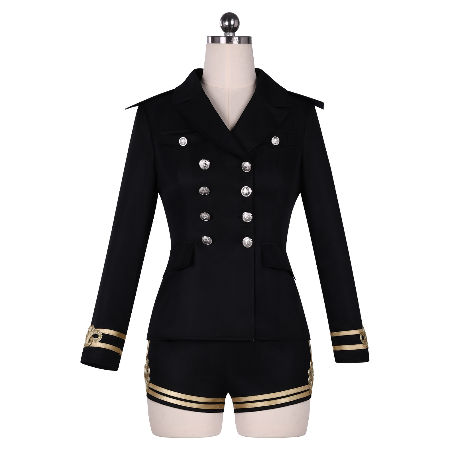 Tenue de marin bleu marine croisée, costume de scène KPOP, vêtements de performance cosplay pour femme, tenue de fête d'Halloween
