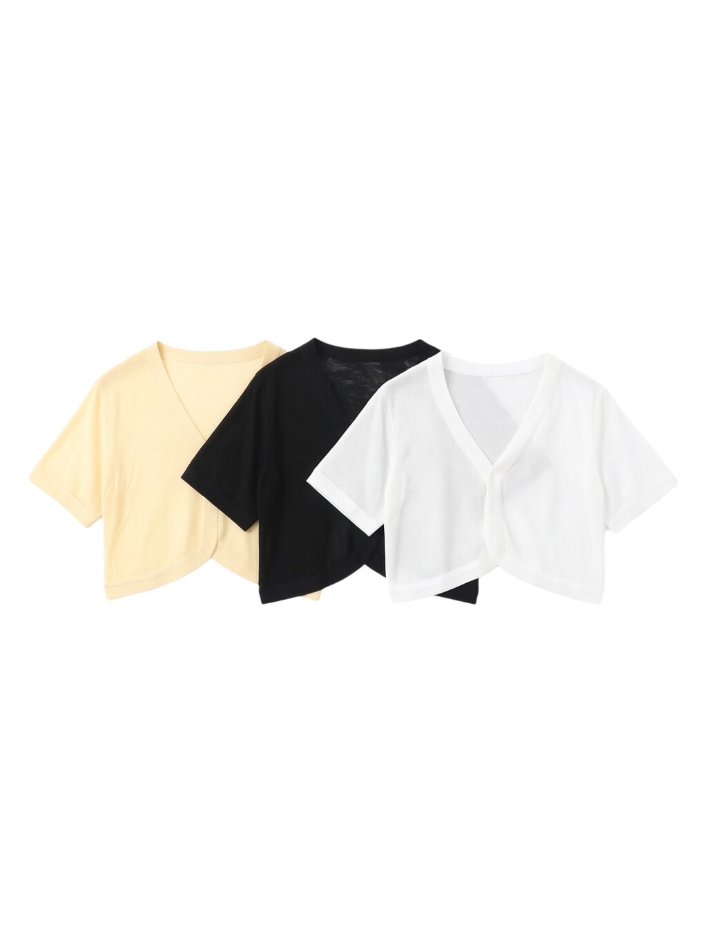 OupillJerseile-Cardigan d'été pour femmes, chemisiers courts, style coréen, col en v mignon, manteau noir BEmbed o femme basique