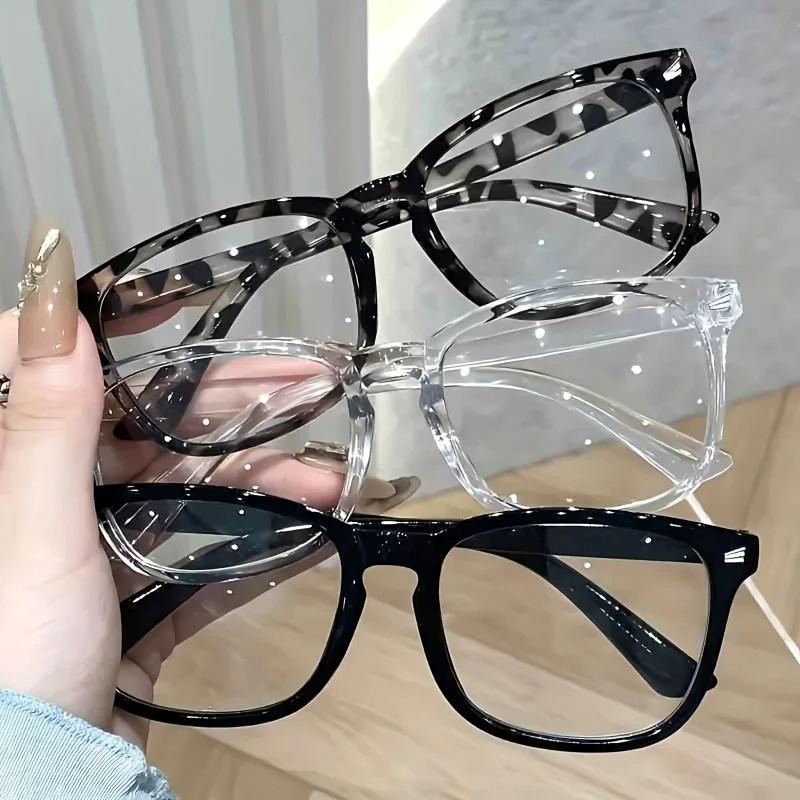 1/2/3 paires de lunettes simples et élégantes pour femmes - Verres transparents - Utilisation quotidienne, assorties aux vêtements