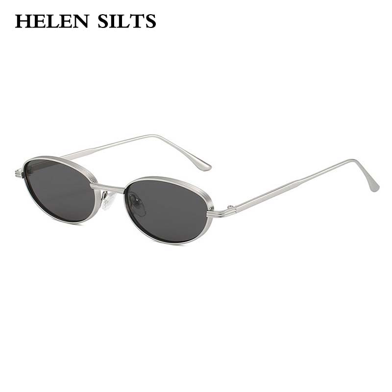 Lunettes de soleil ovales en métal pour femmes, nouvelle marque de luxe de styliste, Vintage Punk populaire, Steampunk Hip Hop, nuances UV400, 2025