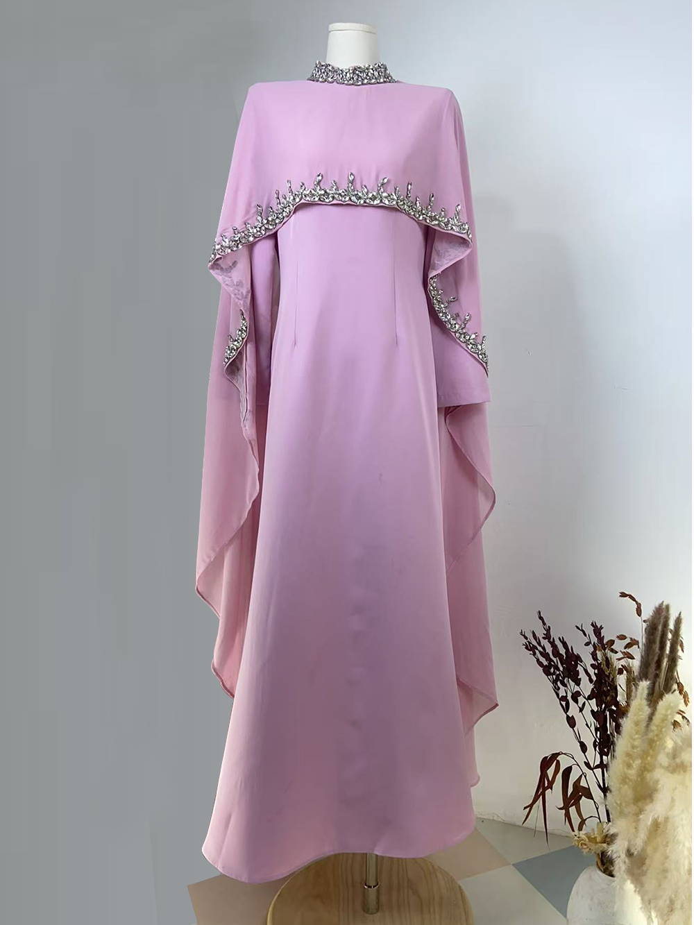 Femmes diamant châle conception Abaya Eid Mubarek robes musulmanes Robe à manches longues robes mode Abayas pour les femmes Isamic vêtements