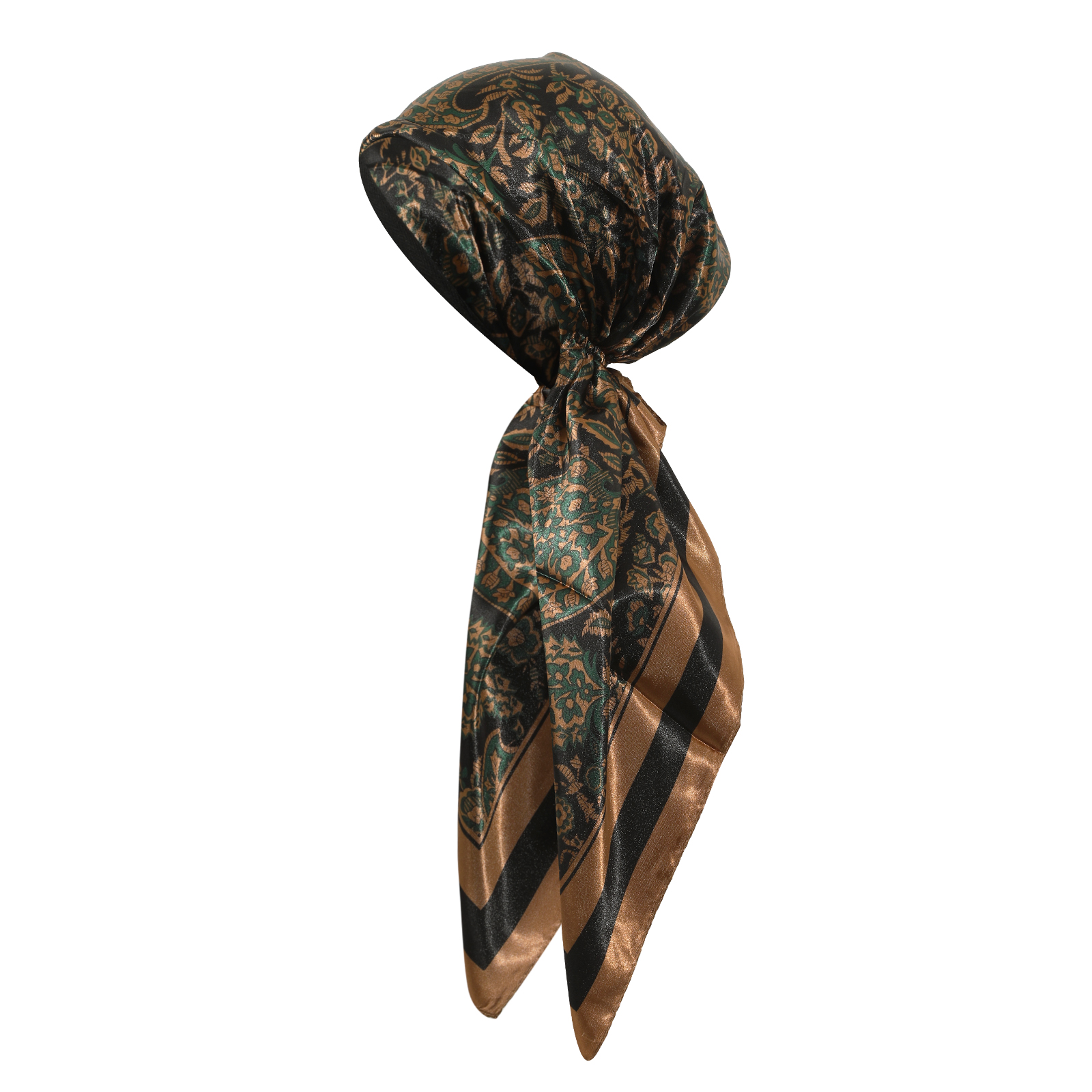 Imprimé Turban chapeau Bandanas bandeau imprimé léopard hommes enveloppe de cheveux Foulard Satin châle tête Bandana Hijab femmes cheveux accessoires