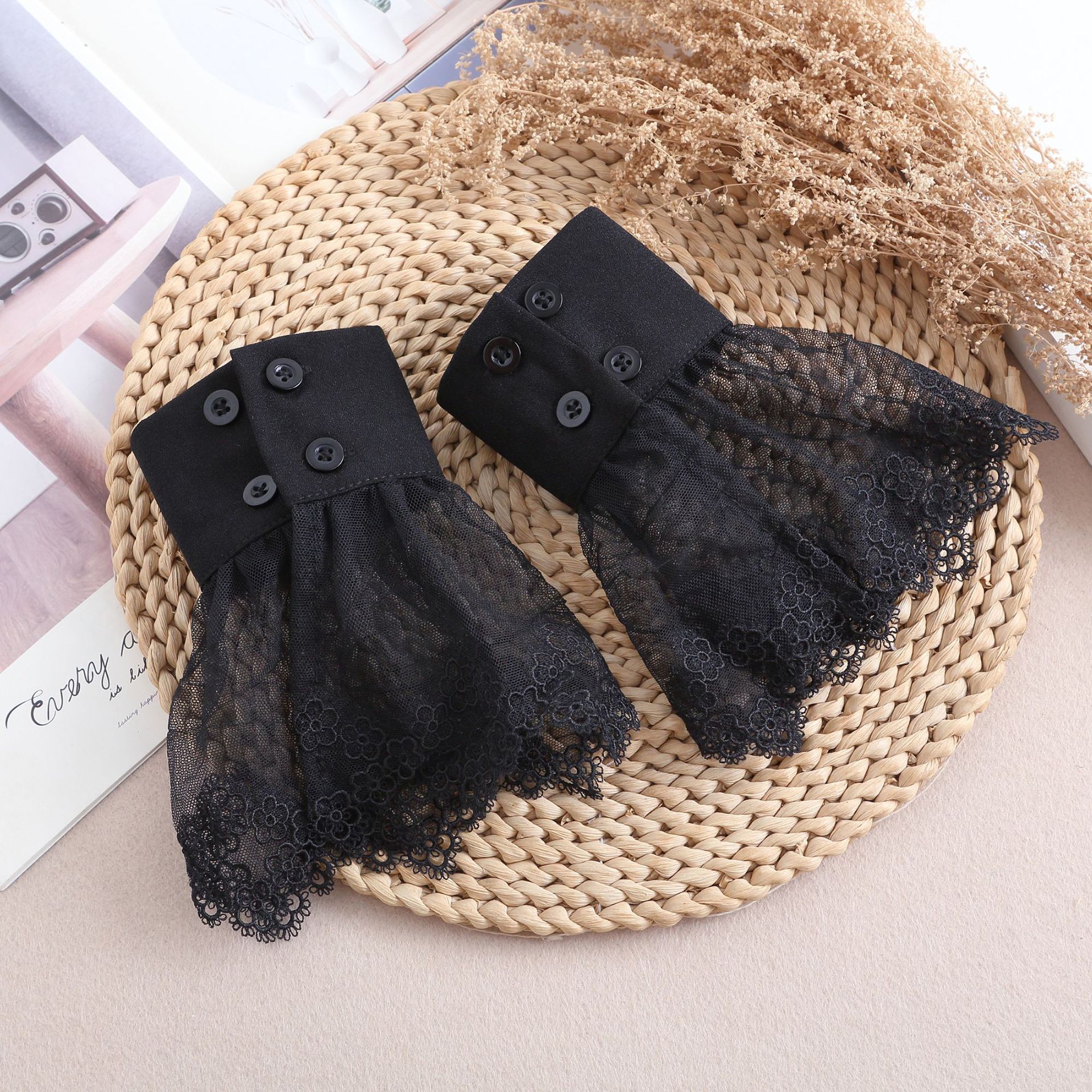 Poignets en dentelle florale pour femmes, fausses manches détachables, accessoires pour robes de mariée, manchette de pull, accessoires décoratifs