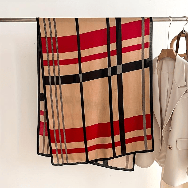 [Sciarpa douce] écharpe rayée bloc de couleur chaude douce 1 pièce châle châle décontracté pour femme châle d'extérieur