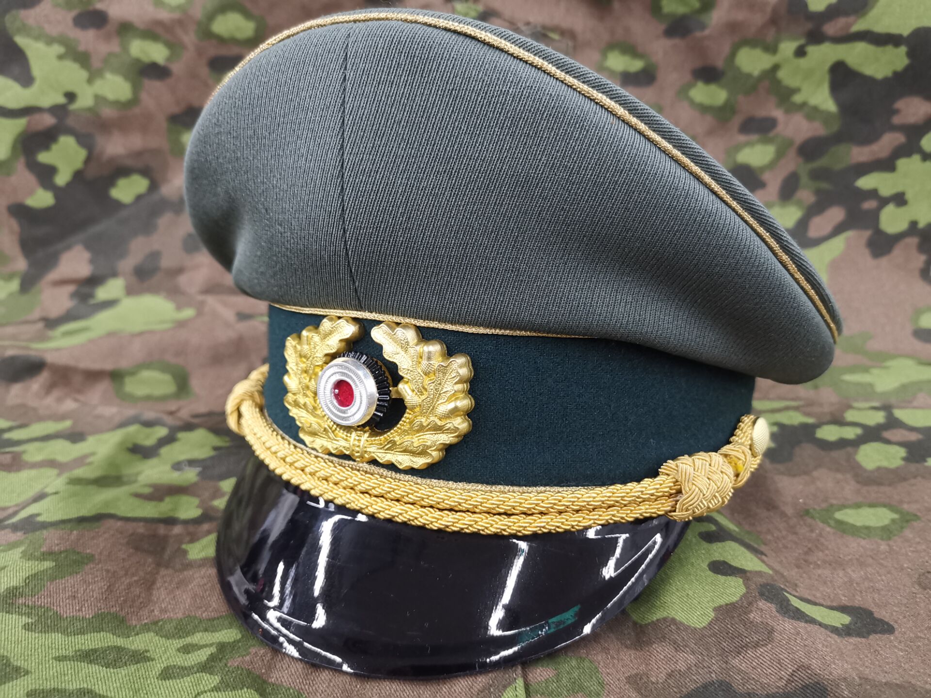 EMD-Grand chapeau de soleil en laine sergé, style allemand, passepoil doré