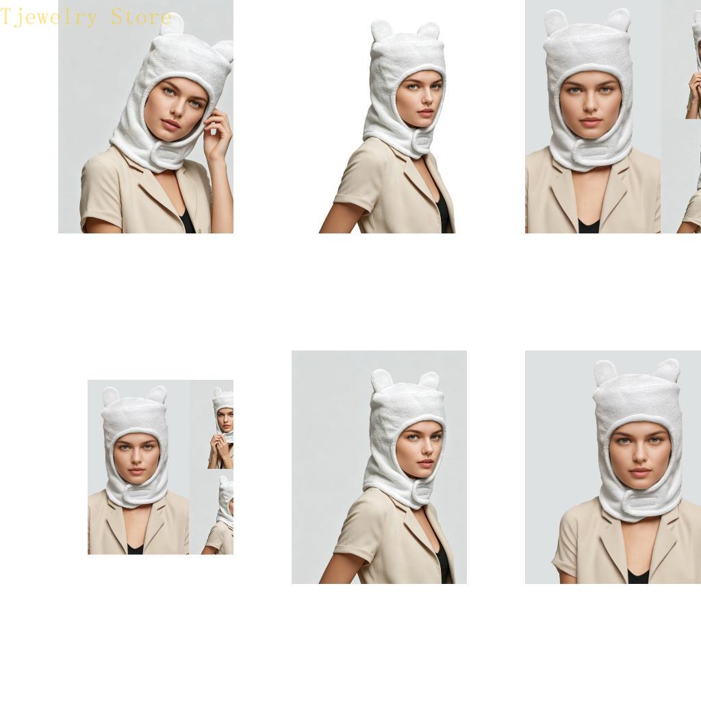 Casquette costume blanche pour adulte 634D, avec couverture douce, pour le cosplay les déplacements domicile-travail