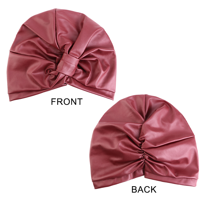 Foulard carré en cuir rétro de style ethnique pour femmes, chapeau hijab musulman, chapeau indien, bonnet africain à nœuds tendance