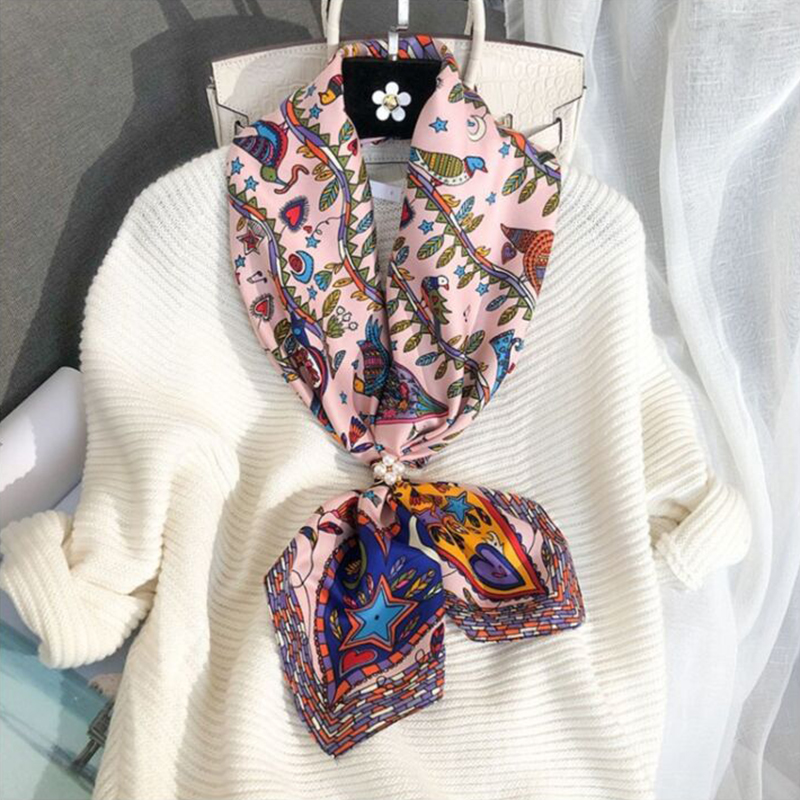 Luxe amour arbre imprimé concepteur 90 carré écharpe sergé soie femmes tête châles enveloppes cou foulards Hijab Bandana Pashmina bandeau