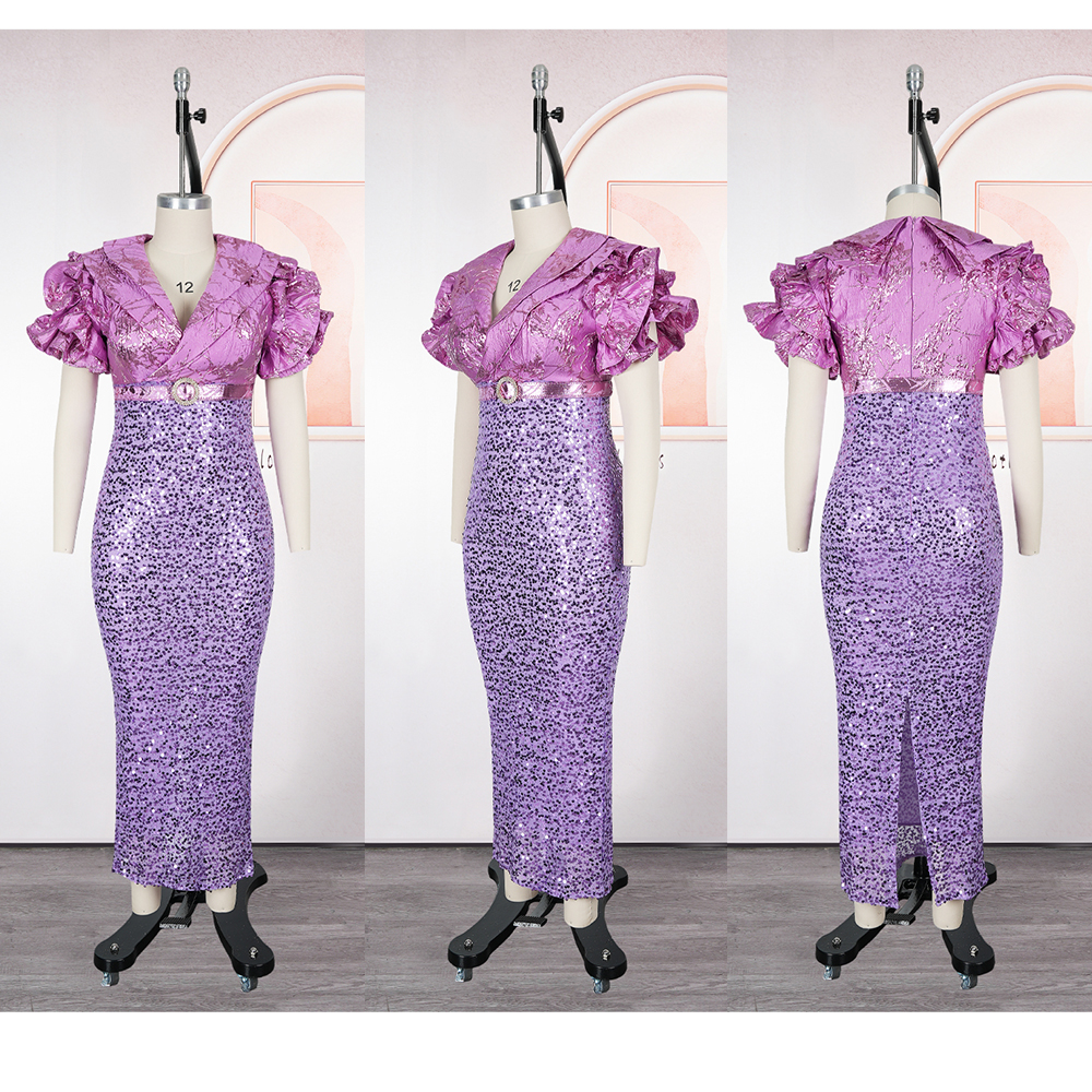 Robe de soirée grande taille pour femmes, tenue africaine de luxe à paillettes, élégante, turquie, longue robe de soirée de mariage, Ankara, vêtements pour dames